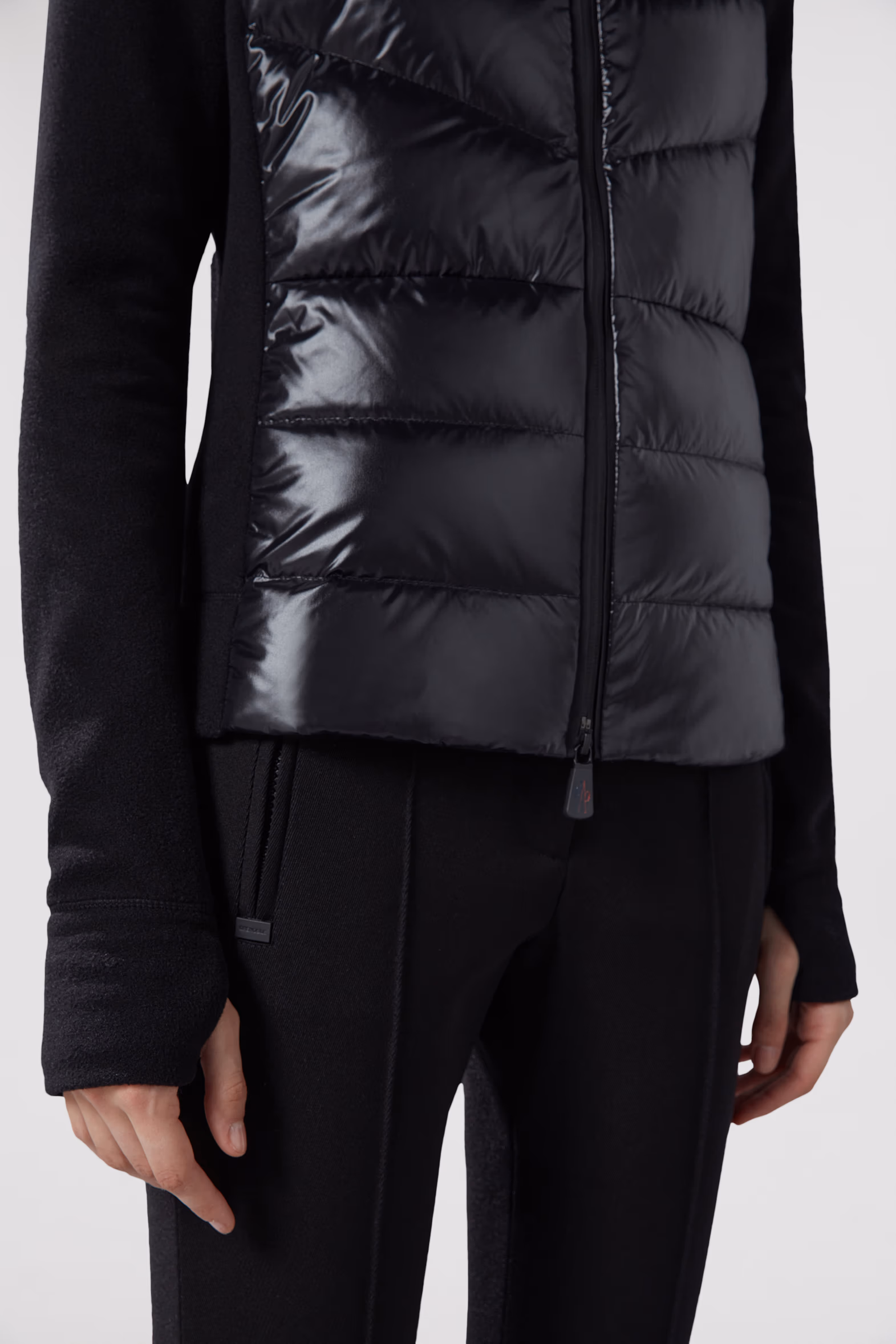 Padded Fleece Hoodie Women Black Moncler 6